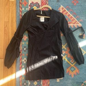 Never worn black free people dress with bell sleeve and tassels